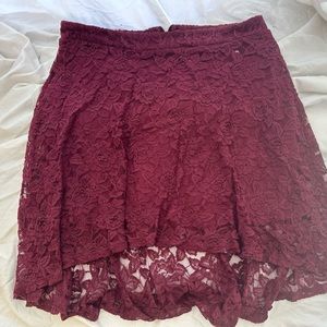 Lacy zipper back mullet skirt